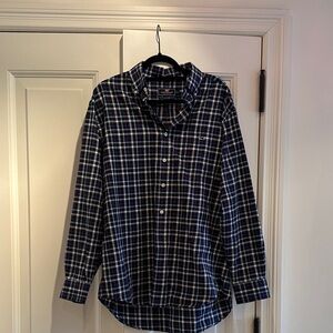 Vineyard Vines Navy and White Plaid Shirt